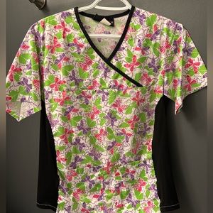 Butterfly Scrub Top XS